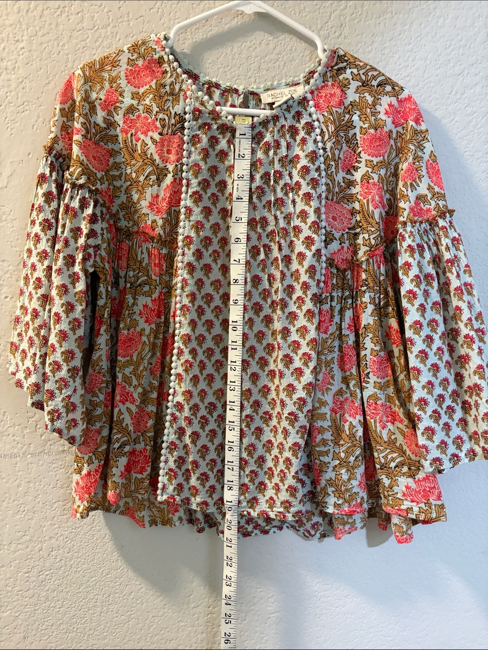 Rachel Zoe Floral Boho Tunic in Coral, Mustard & Cream - Picture 5 of 5